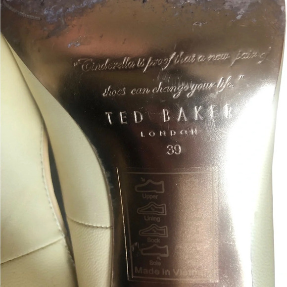 Ted Baker Y2k London mitilia butter yellow pumps / heels pointy toe - Picture 14 of 15